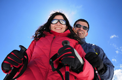 Couple Skiing