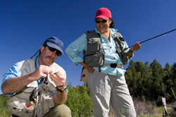 Couple fishing