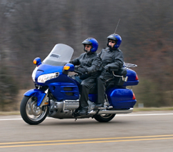 Couple on a motorcycle
